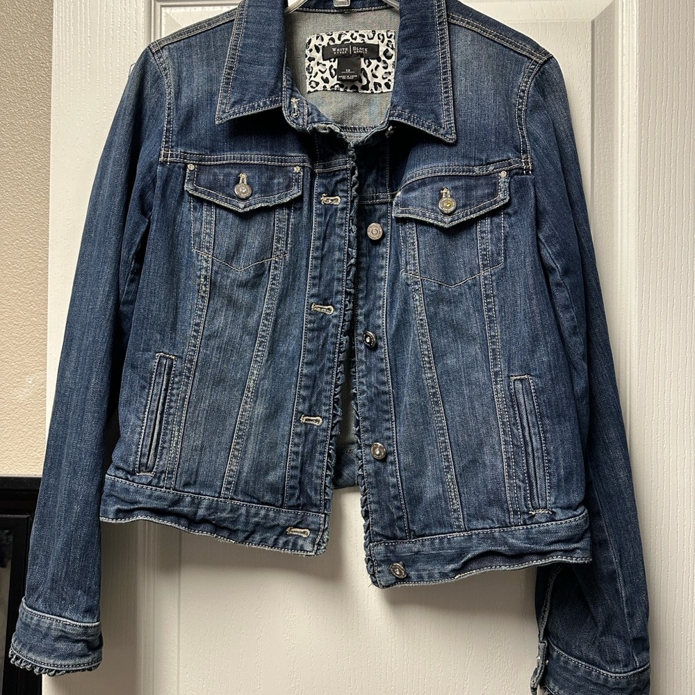 White House Black Market Dark Blue Jean Jacket